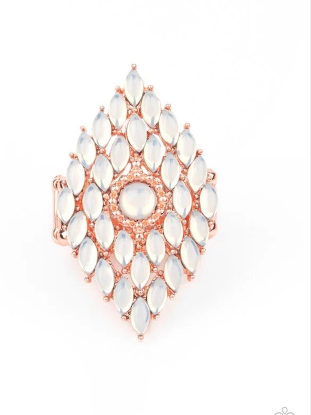 Rose Gold Opal Marquise Cluster Statement Ring